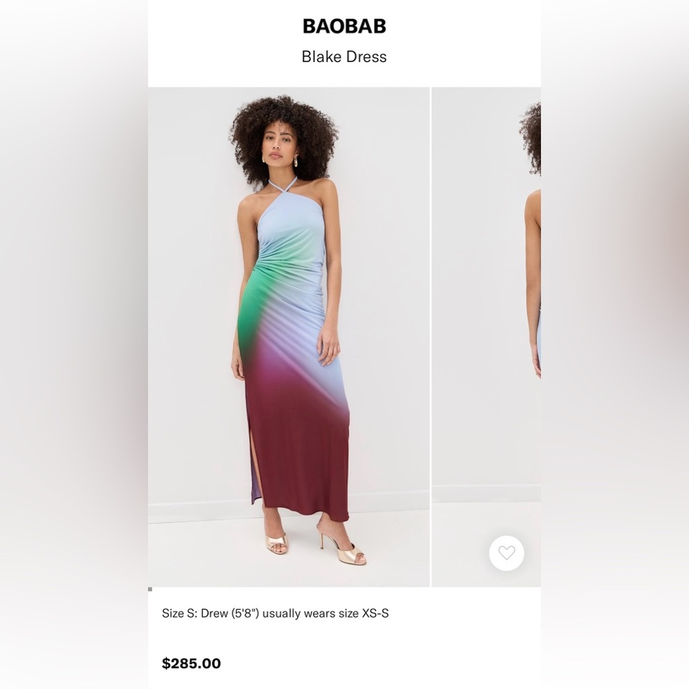 NWT Baobab Blake Halter Ombre Maxi Dress